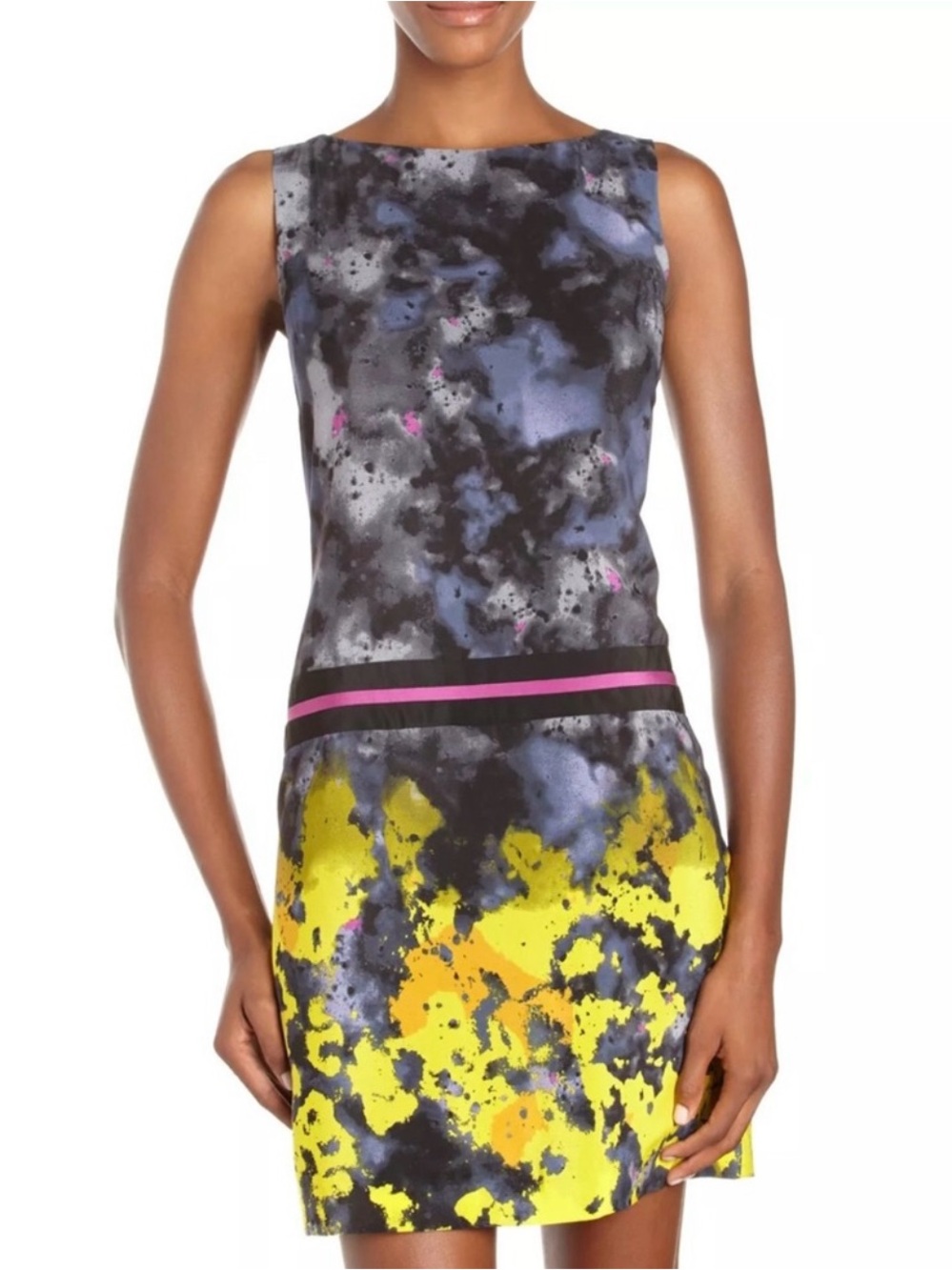 Suzi Chin for Maggy Boutique Sleeveless Silk Drop Waist Dress Size 8